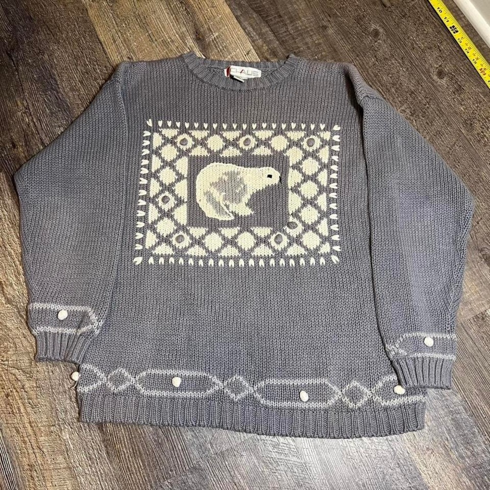 Vintage 1990s polar bear winter knit‎ sweater Size small